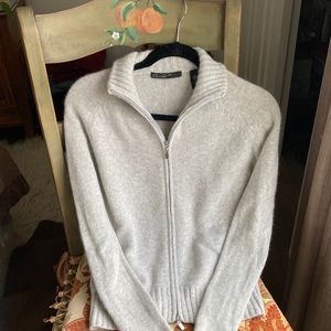Lord and Taylor 2 ply cashmere zip cardigan